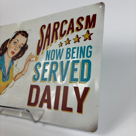 Sarcasm Served Daily 8x12 Aluminum Metal Sign Mother's Day Kitchen Gift - Picture 3 of 5